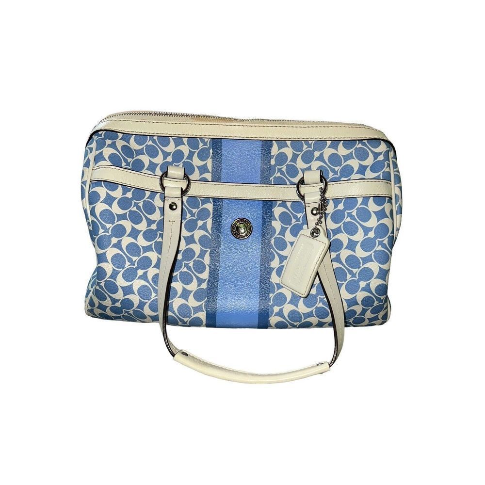Coach Signature Heritage Chelsea Tote Blue/White